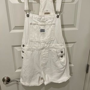 Women’s White Levi Overalls